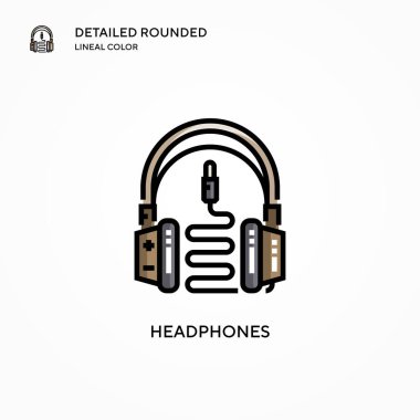 Kulaklık vektör simgesi. Modern vektör illüstrasyon kavramları. Düzenlemesi ve kişiselleştirmesi kolay.
