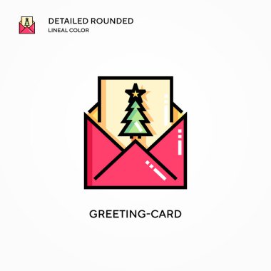 Tebrik kartı vektör simgesi. Modern vektör illüstrasyon kavramları. Düzenlemesi ve kişiselleştirmesi kolay.