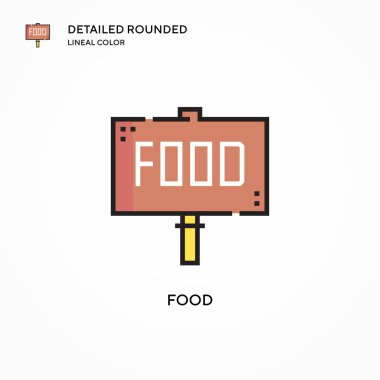 Yiyecek vektör simgesi. Modern vektör illüstrasyon kavramları. Düzenlemesi ve kişiselleştirmesi kolay.