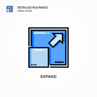 Vektör simgesini genişlet. Modern vektör illüstrasyon kavramları. Düzenlemesi ve kişiselleştirmesi kolay.