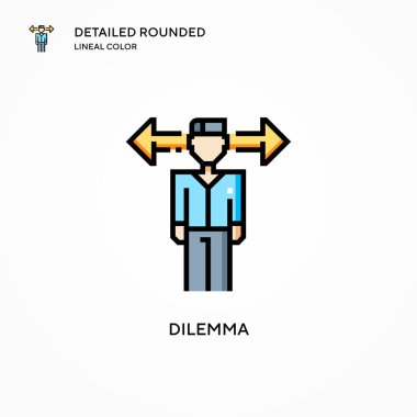 İkilem vektör simgesi. Modern vektör illüstrasyon kavramları. Düzenlemesi ve kişiselleştirmesi kolay.