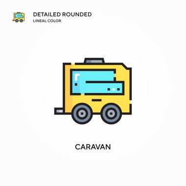 Kervan vektör simgesi. Modern vektör illüstrasyon kavramları. Düzenlemesi ve kişiselleştirmesi kolay.