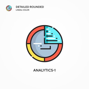 Analitik-1 vektör simgesi. Modern vektör illüstrasyon kavramları. Düzenlemesi ve kişiselleştirmesi kolay.