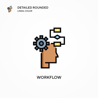 Çalışma akışı vektör simgesi. Modern vektör illüstrasyon kavramları. Düzenlemesi ve kişiselleştirmesi kolay.