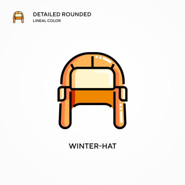 Kış şapkası vektör simgesi. Modern vektör illüstrasyon kavramları. Düzenlemesi ve kişiselleştirmesi kolay.