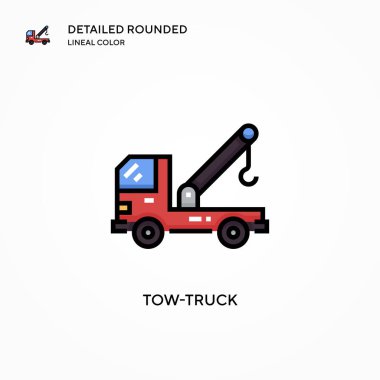 Çekici kamyon vektör simgesi. Modern vektör illüstrasyon kavramları. Düzenlemesi ve kişiselleştirmesi kolay.