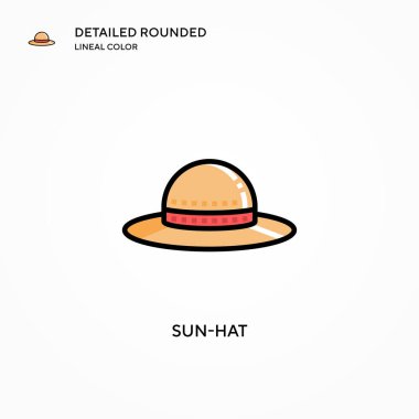 Güneş şapkası vektör simgesi. Modern vektör illüstrasyon kavramları. Düzenlemesi ve kişiselleştirmesi kolay.
