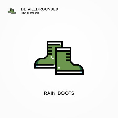 Yağmur botları vektör simgesi. Modern vektör illüstrasyon kavramları. Düzenlemesi ve kişiselleştirmesi kolay.