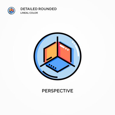 Perspektif vektör simgesi. Modern vektör illüstrasyon kavramları. Düzenlemesi ve kişiselleştirmesi kolay.