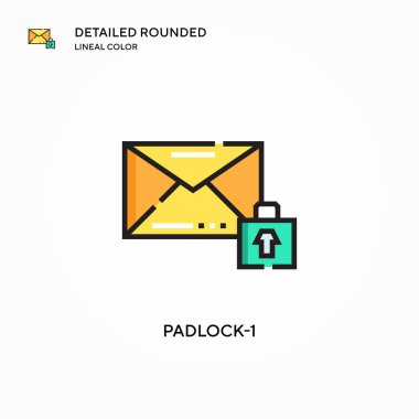 Asma kilit-1 vektör simgesi. Modern vektör illüstrasyon kavramları. Düzenlemesi ve kişiselleştirmesi kolay.