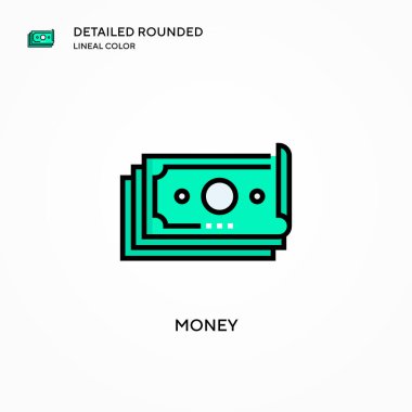 Para vektör simgesi. Modern vektör illüstrasyon kavramları. Düzenlemesi ve kişiselleştirmesi kolay.