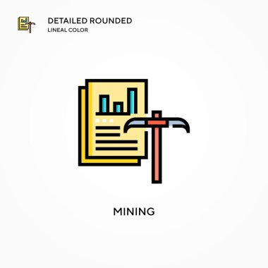 Madencilik vektör ikonu. Modern vektör illüstrasyon kavramları. Düzenlemesi ve kişiselleştirmesi kolay.