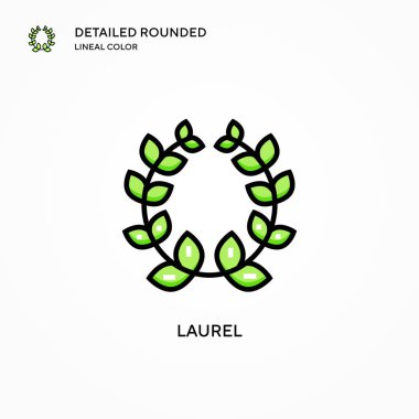 Laurel vektör simgesi. Modern vektör illüstrasyon kavramları. Düzenlemesi ve kişiselleştirmesi kolay.