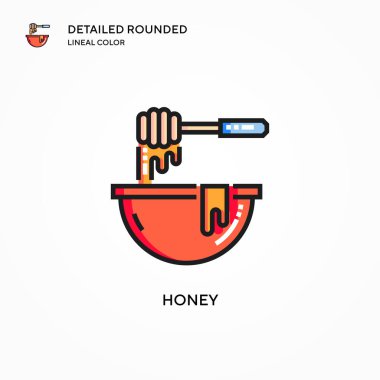 Bal vektörü simgesi. Modern vektör illüstrasyon kavramları. Düzenlemesi ve kişiselleştirmesi kolay.