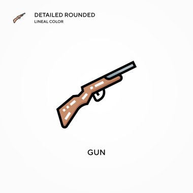 Silah vektör simgesi. Modern vektör illüstrasyon kavramları. Düzenlemesi ve kişiselleştirmesi kolay.