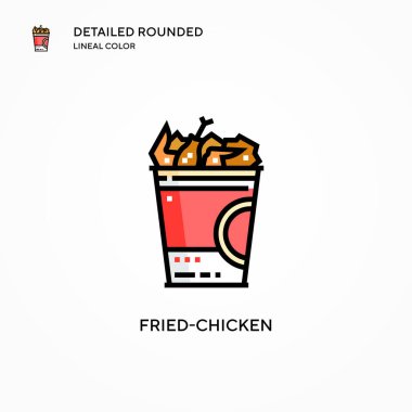 Kızarmış tavuk vektör simgesi. Modern vektör illüstrasyon kavramları. Düzenlemesi ve kişiselleştirmesi kolay.
