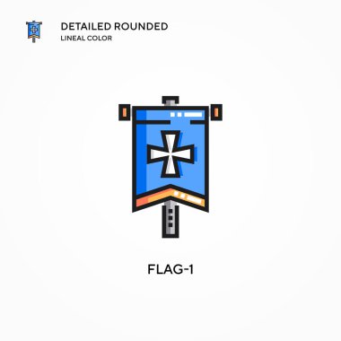 Bayrak-1 vektör simgesi. Modern vektör illüstrasyon kavramları. Düzenlemesi ve kişiselleştirmesi kolay.