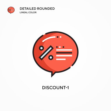 İndirim-1 vektör simgesi. Modern vektör illüstrasyon kavramları. Düzenlemesi ve kişiselleştirmesi kolay.