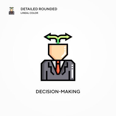 Karar verici vektör simgesi. Modern vektör illüstrasyon kavramları. Düzenlemesi ve kişiselleştirmesi kolay.