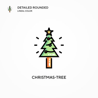 Noel ağacı vektör simgesi. Modern vektör illüstrasyon kavramları. Düzenlemesi ve kişiselleştirmesi kolay.