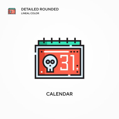 Takvim vektör simgesi. Modern vektör illüstrasyon kavramları. Düzenlemesi ve kişiselleştirmesi kolay.