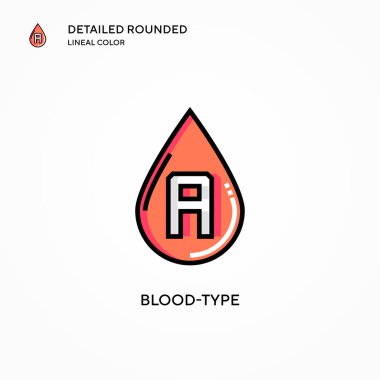 Kan grubu vektör simgesi. Modern vektör illüstrasyon kavramları. Düzenlemesi ve kişiselleştirmesi kolay.