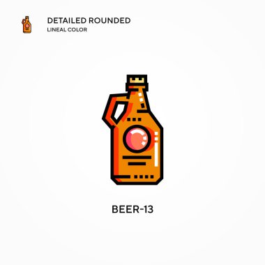 Bira-13 vektör simgesi. Modern vektör illüstrasyon kavramları. Düzenlemesi ve kişiselleştirmesi kolay.
