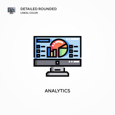 Analitik vektör simgesi. Modern vektör illüstrasyon kavramları. Düzenlemesi ve kişiselleştirmesi kolay.