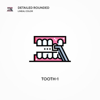 Diş-1 vektör simgesi. Modern vektör illüstrasyon kavramları. Düzenlemesi ve kişiselleştirmesi kolay.