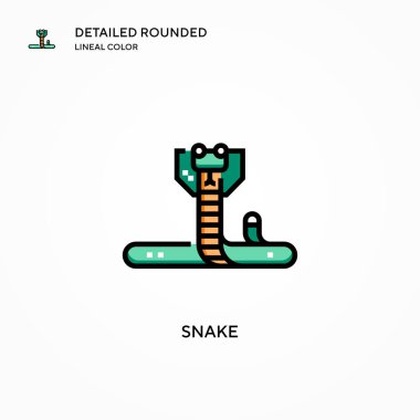 Yılan vektör simgesi. Modern vektör illüstrasyon kavramları. Düzenlemesi ve kişiselleştirmesi kolay.