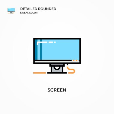 Ekran vektör simgesi. Modern vektör illüstrasyon kavramları. Düzenlemesi ve kişiselleştirmesi kolay.