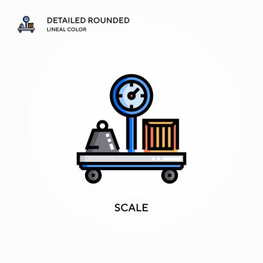 Vektör simgesini ölçekle. Modern vektör illüstrasyon kavramları. Düzenlemesi ve kişiselleştirmesi kolay.