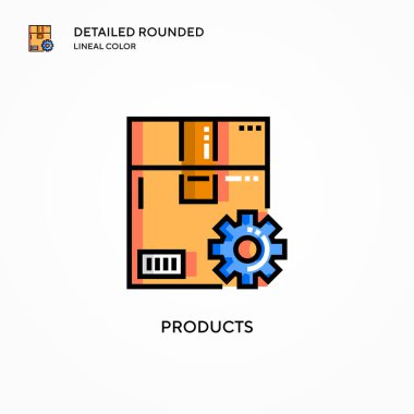 Ürün vektör simgesi. Modern vektör illüstrasyon kavramları. Düzenlemesi ve kişiselleştirmesi kolay.