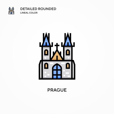 Prag vektör ikonu. Modern vektör illüstrasyon kavramları. Düzenlemesi ve kişiselleştirmesi kolay.