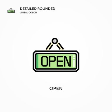 Vektör simgesini aç. Modern vektör illüstrasyon kavramları. Düzenlemesi ve kişiselleştirmesi kolay.