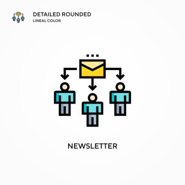 Haber vektör simgesi. Modern vektör illüstrasyon kavramları. Düzenlemesi ve kişiselleştirmesi kolay.