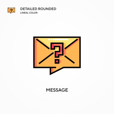 Mesaj vektör simgesi. Modern vektör illüstrasyon kavramları. Düzenlemesi ve kişiselleştirmesi kolay.