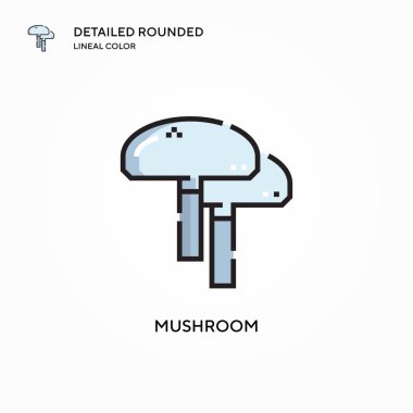 Mantar vektör simgesi. Modern vektör illüstrasyon kavramları. Düzenlemesi ve kişiselleştirmesi kolay.