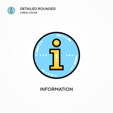 Bilgi vektör simgesi. Modern vektör illüstrasyon kavramları. Düzenlemesi ve kişiselleştirmesi kolay.