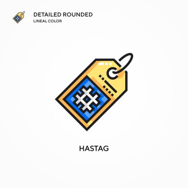 Hastag vektör simgesi. Modern vektör illüstrasyon kavramları. Düzenlemesi ve kişiselleştirmesi kolay.