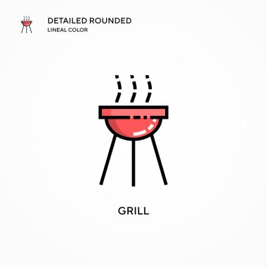 Izgara vektör simgesi. Modern vektör illüstrasyon kavramları. Düzenlemesi ve kişiselleştirmesi kolay.