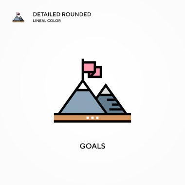 Hedef vektör simgesi. Modern vektör illüstrasyon kavramları. Düzenlemesi ve kişiselleştirmesi kolay.