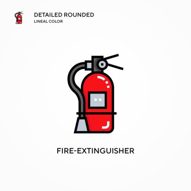 Yangın söndürme vektör ikonu. Modern vektör illüstrasyon kavramları. Düzenlemesi ve kişiselleştirmesi kolay.