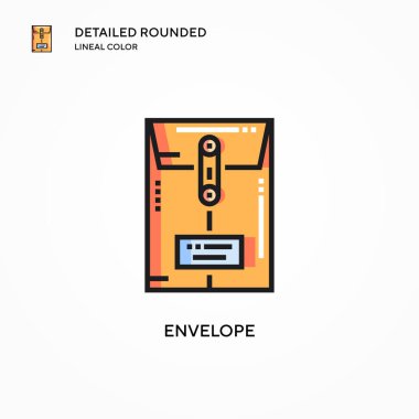 Zarf vektör simgesi. Modern vektör illüstrasyon kavramları. Düzenlemesi ve kişiselleştirmesi kolay.