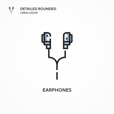 Kulaklık vektör ikonu. Modern vektör illüstrasyon kavramları. Düzenlemesi ve kişiselleştirmesi kolay.