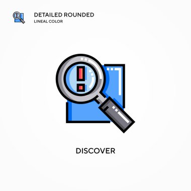 Vektör simgesini keşfet. Modern vektör illüstrasyon kavramları. Düzenlemesi ve kişiselleştirmesi kolay.