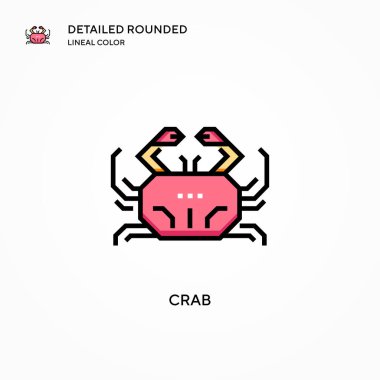 Yengeç vektör simgesi. Modern vektör illüstrasyon kavramları. Düzenlemesi ve kişiselleştirmesi kolay.