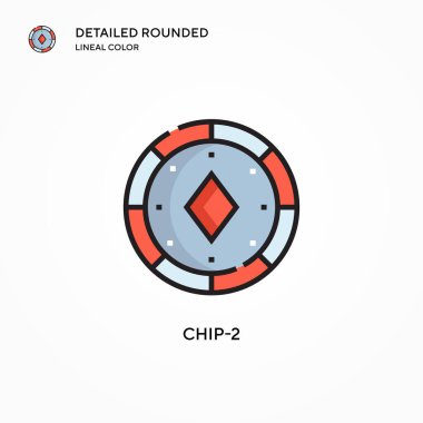 Çip-2 vektör simgesi. Modern vektör illüstrasyon kavramları. Düzenlemesi ve kişiselleştirmesi kolay.