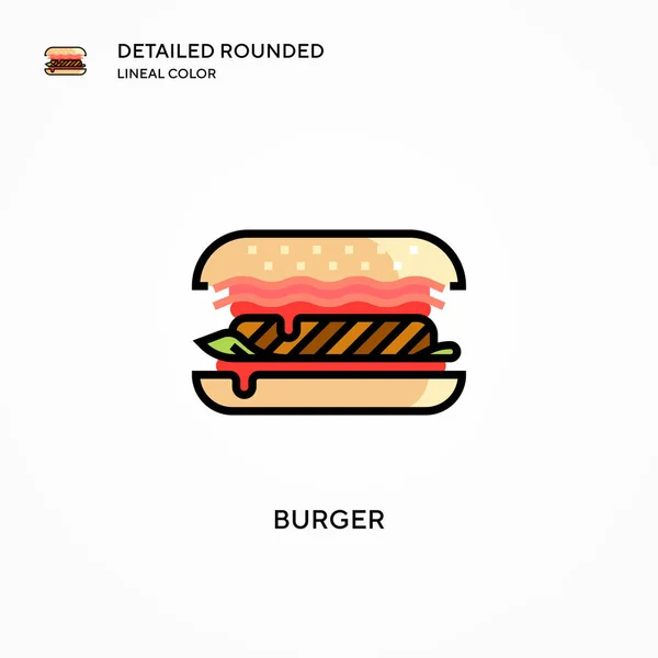 Burger Vector Icon Modern Vector Illustration Concepts Easy Edit Customize — Stock Vector