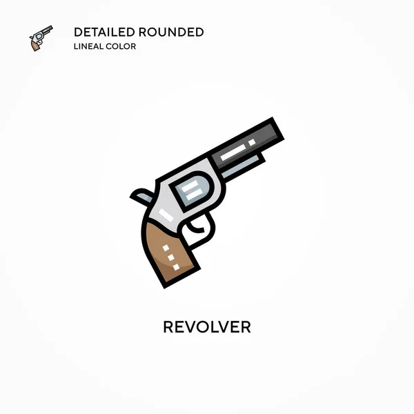 Icono Del Vector Revolver Conceptos Modernos Ilustración Vectorial Fácil Editar — Archivo Imágenes Vectoriales